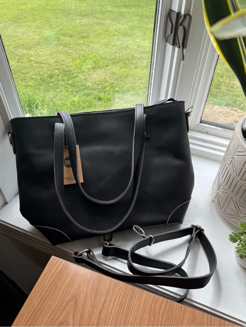 Montana Hudson Black Leather Tote
